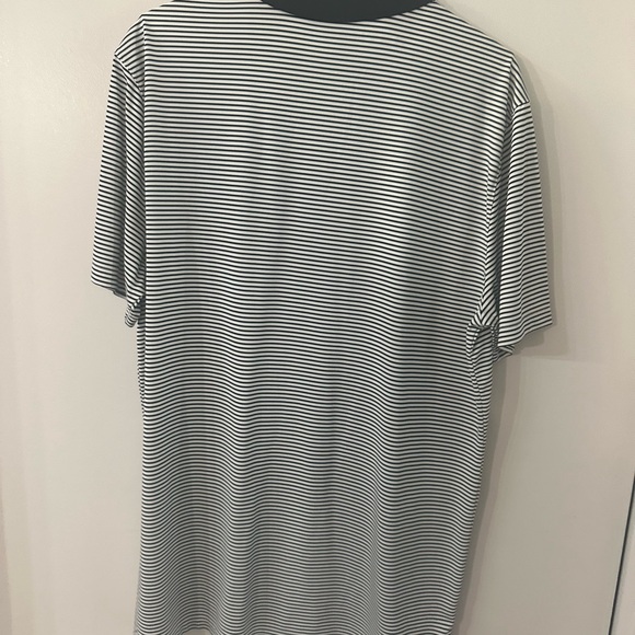 Nike Men Large Black/White Stripped Dri Fit Polo - Picture 5 of 6